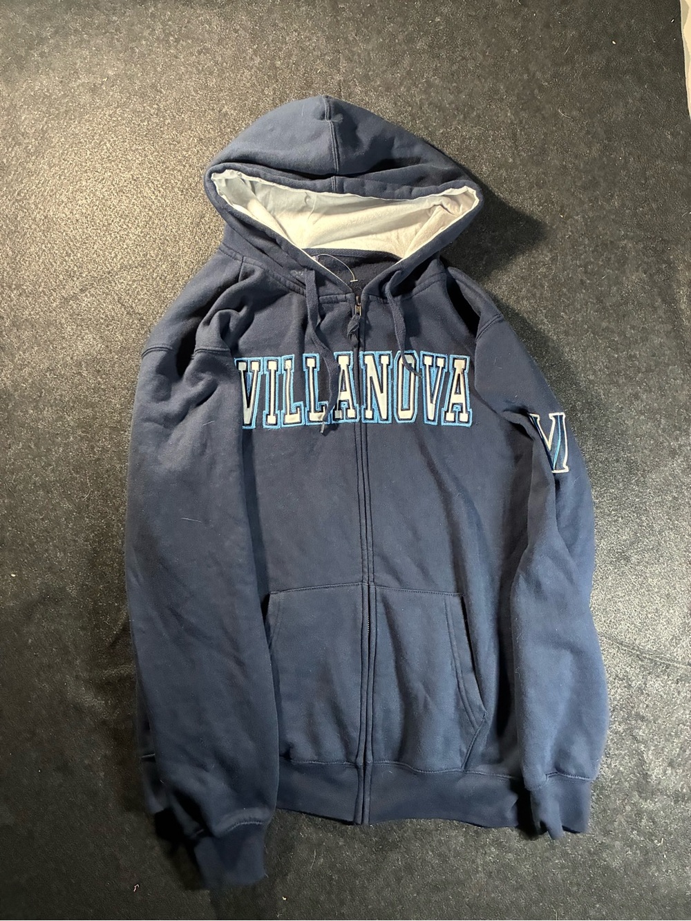 Campus Heritage Navy Villanova Full-Zip Hoodie with Light Blue & White Lettering